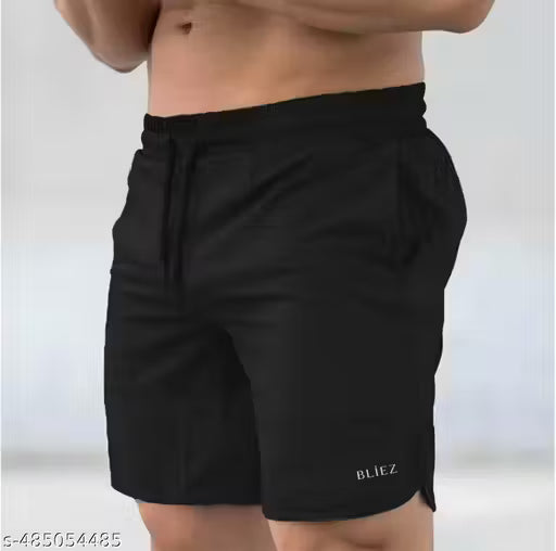 Black Active, Gym Wear Shorts for Men. Cotton Solid Style Daily wear, Comfortable wear shorts for men.