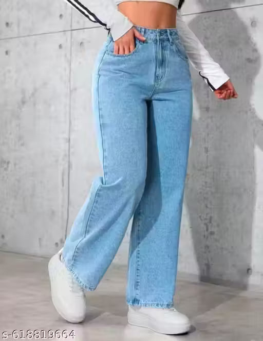 STRAIGHT FIT FADED JEANS , GIRLS AND WOMEN