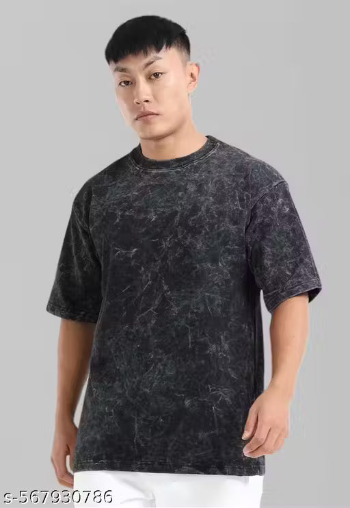 Acid wash Oversize | Black T-shirt for Men | Yaduvanshi Traders