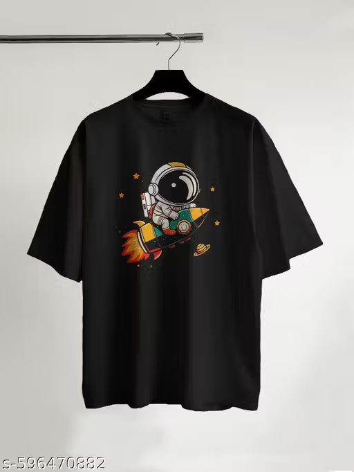 Men Cotton Blend Oversized T-Shirt | Graphic Printed T-Shirt | Trendy Relaxed Fit Casual Wear