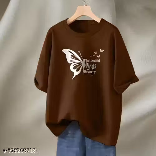 New Design Butterfly PRINT Women Oversized T-shirt 002