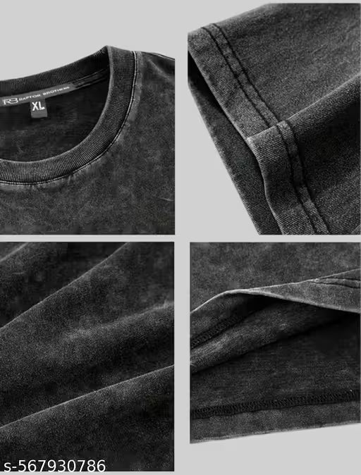 Acid wash Oversize | Black T-shirt for Men | Yaduvanshi Traders