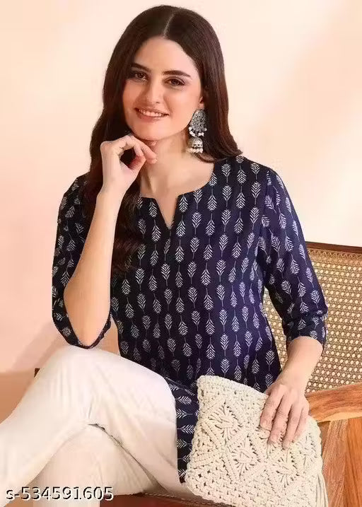 Straight Short Kurta for Girls and Women