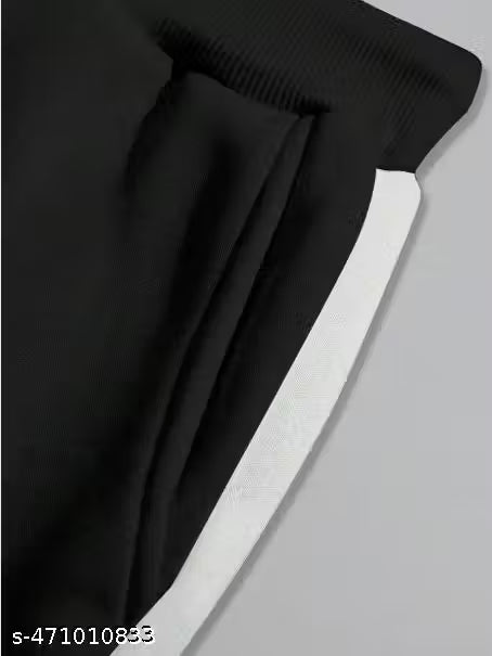 NASA BLACK AND GREY COTTON BLEND TRACKPANT