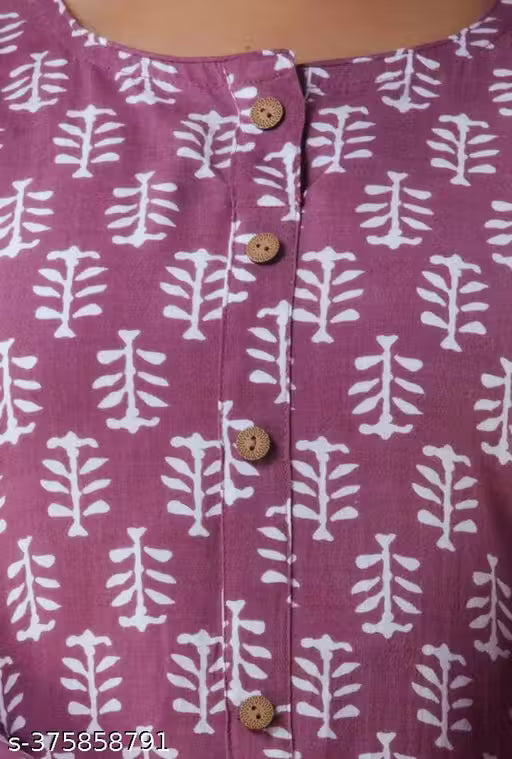 Women Rayon printed Straight Kurta (Purple)