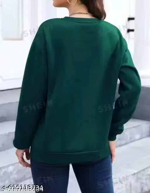 Printed Graphic Sweatshirt Long Sleeves Round Neck For Women's & Girls