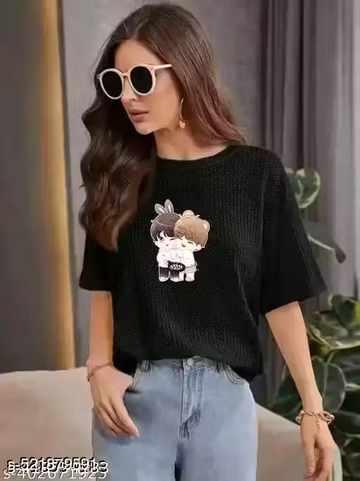 RagniClothing Women's Casual Printed Round Neck T-Shirt