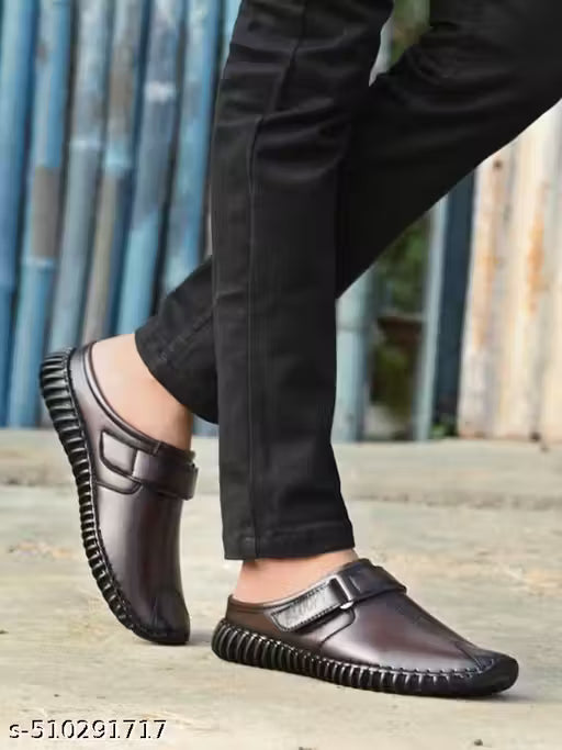 Half Sandals, Brown Slip-On Open Shoe Casuals For Men