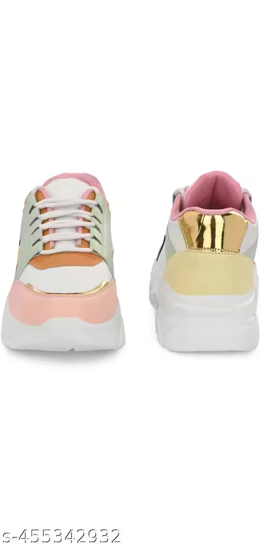 New golden women sneakers