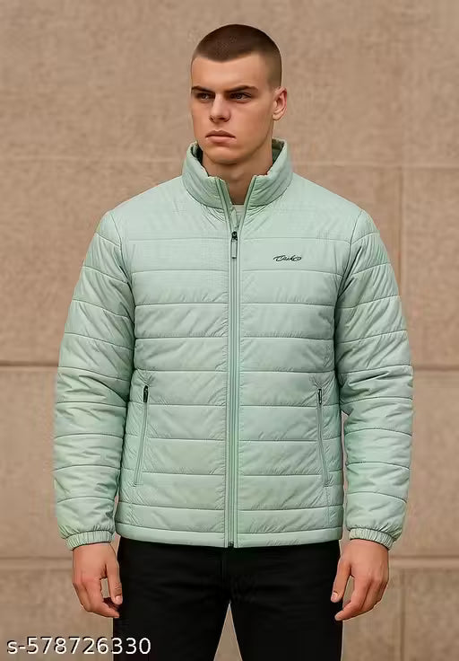 Roadking Puffer Full Sleeve Grenish Sky Jacket For Mens