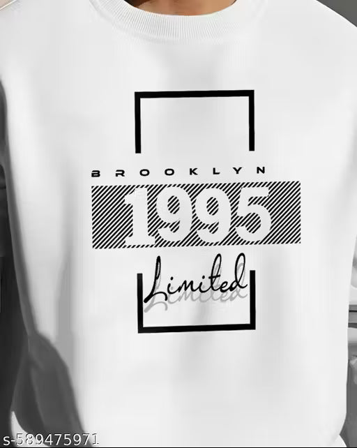 GESPO Men's Fleece Fabric Oversized Sweatshirt || Mens Round Neck Sweatshirt || Printed Sweatshirt